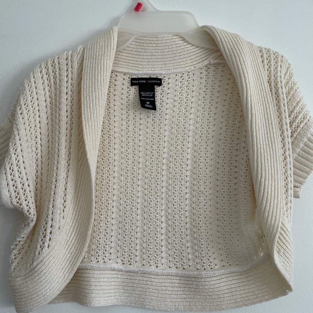 White bolero sweater